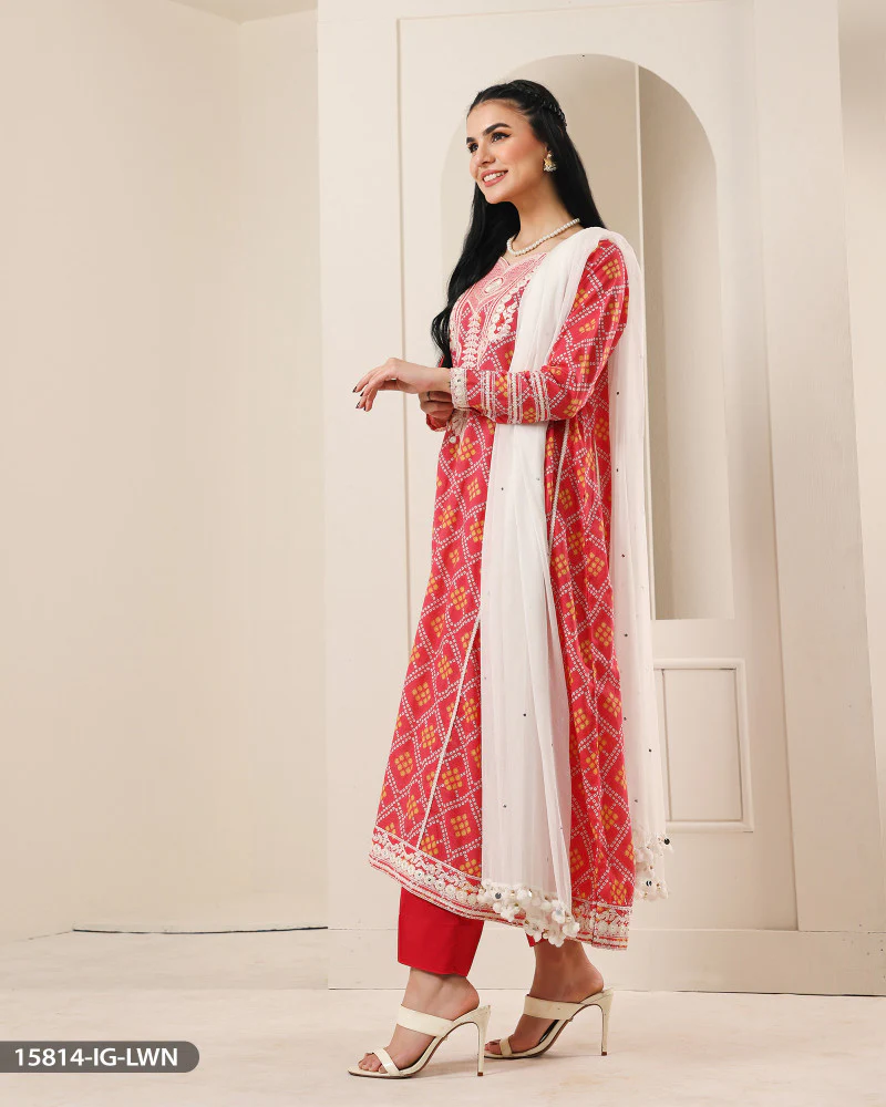15814 Readymade Casual lawn Suit - Image 3