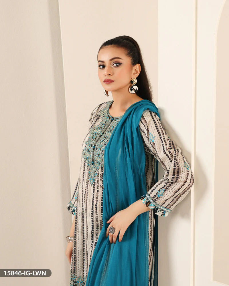 15846 Readymade Casual lawn Suit - Image 5