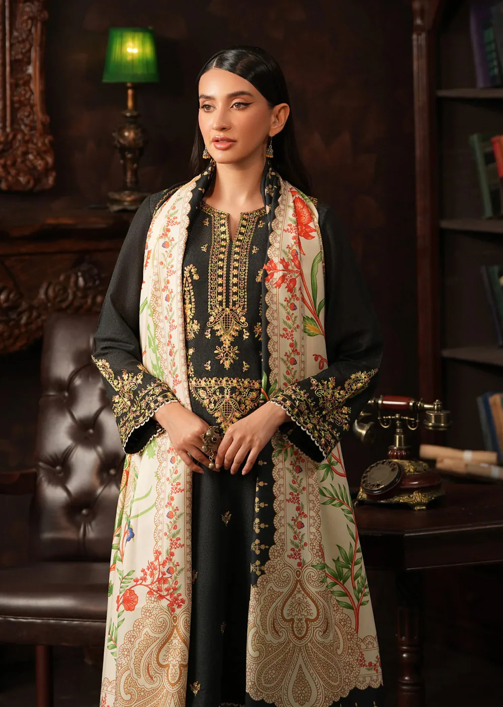 PSH-16358 - Readymade Shaposh Karandi Linen Suit 2025 - Image 2