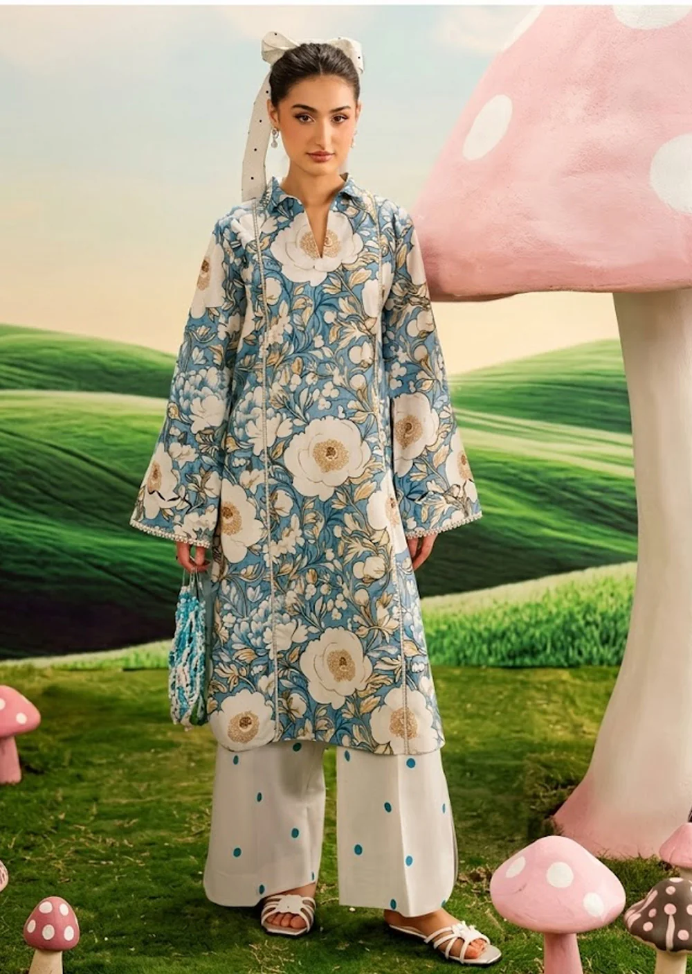 AB-401-AFSANAH BASICE PRINT 2 PICE SUIT