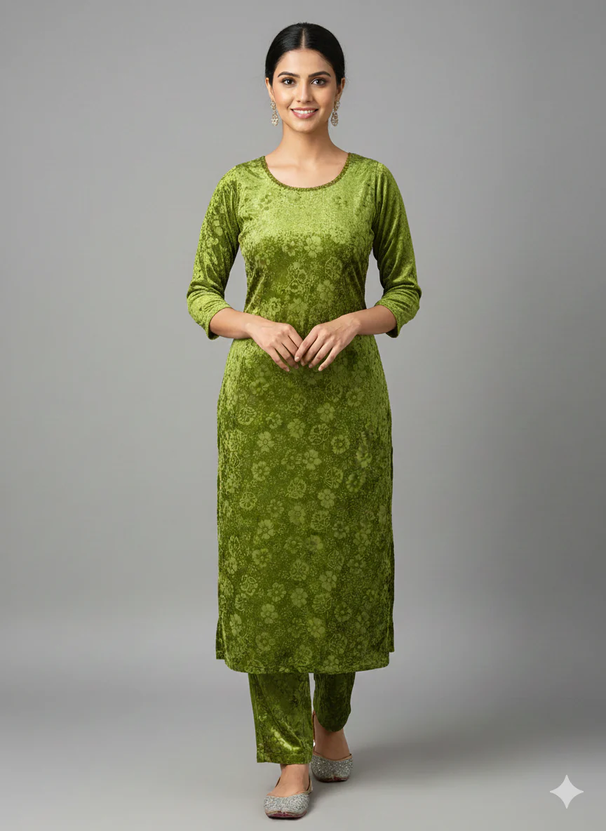 ALM-103 - Velvet Self Print Co-ord Mummy and Me - Image 8