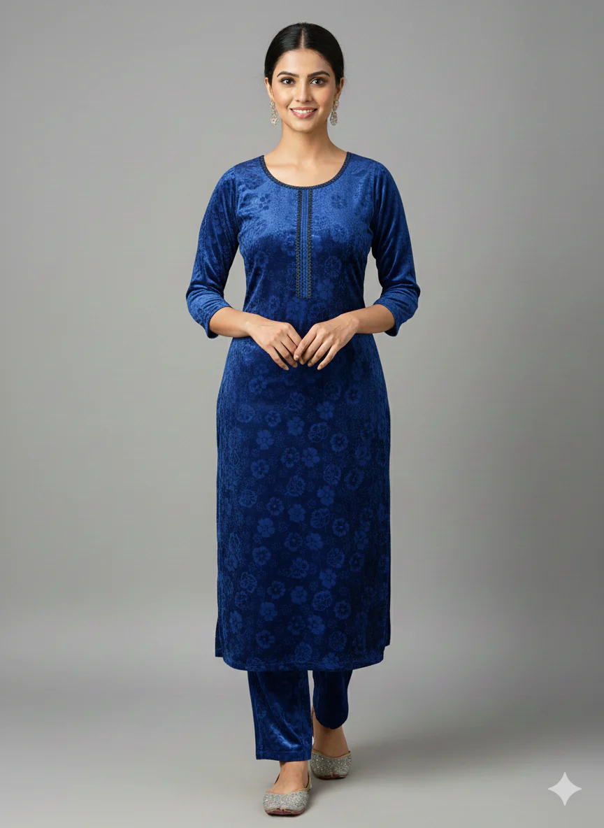 ALM-103 - Velvet Self Print Co-ord Mummy and Me - Image 9