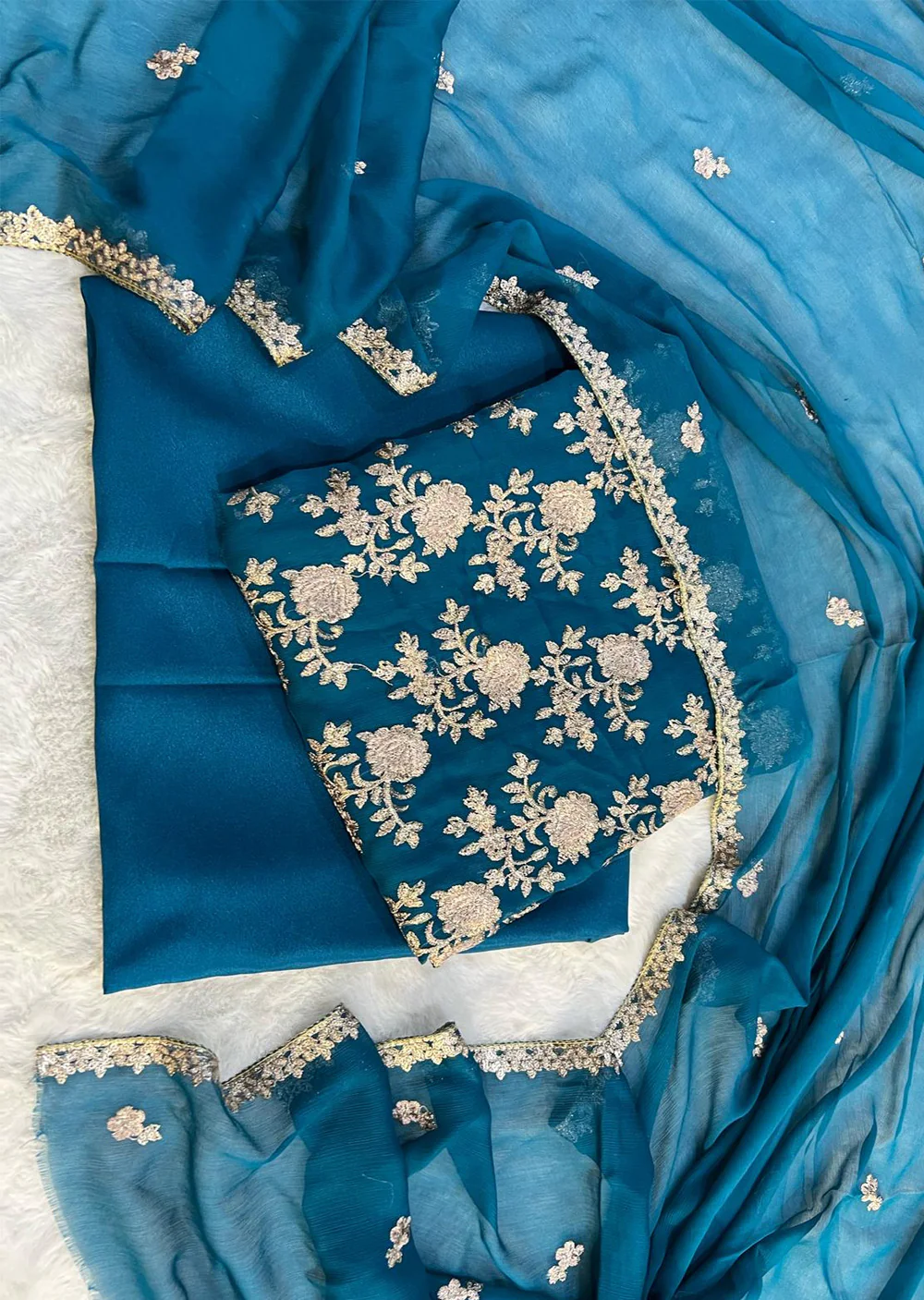 AMNDU-04 - Unstitched - Amna Net Suit 2025 - Image 8
