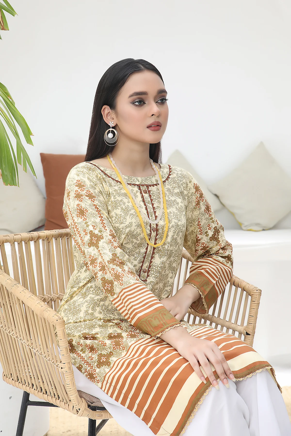AMT42002 Saleha - Gold Lawn Kurti - Image 2