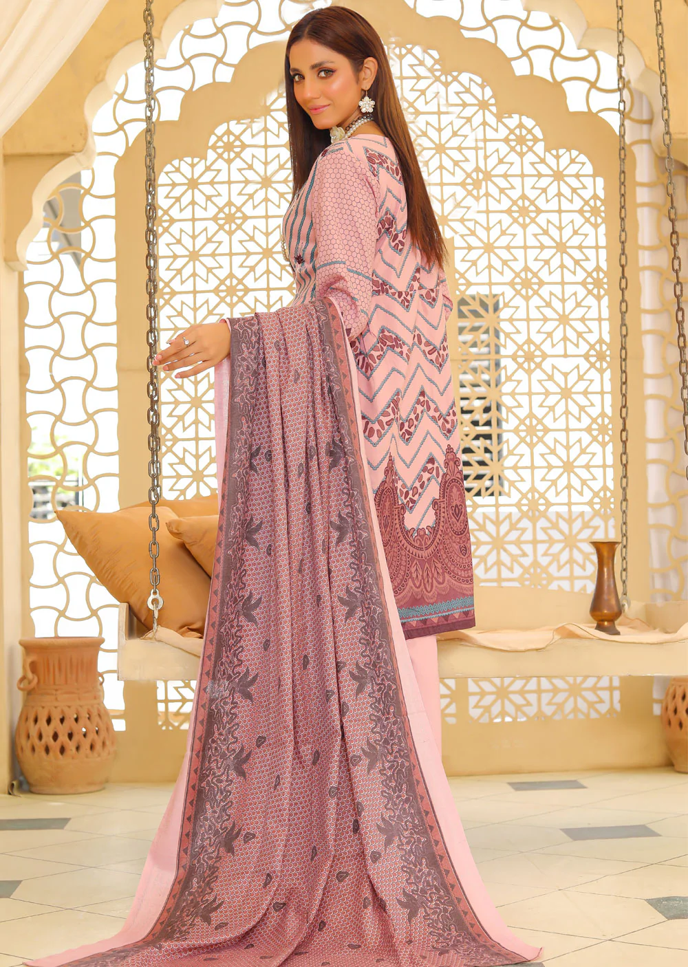 AMT43001-B Readymade Winter Dhanak Frock Suit - Image 2