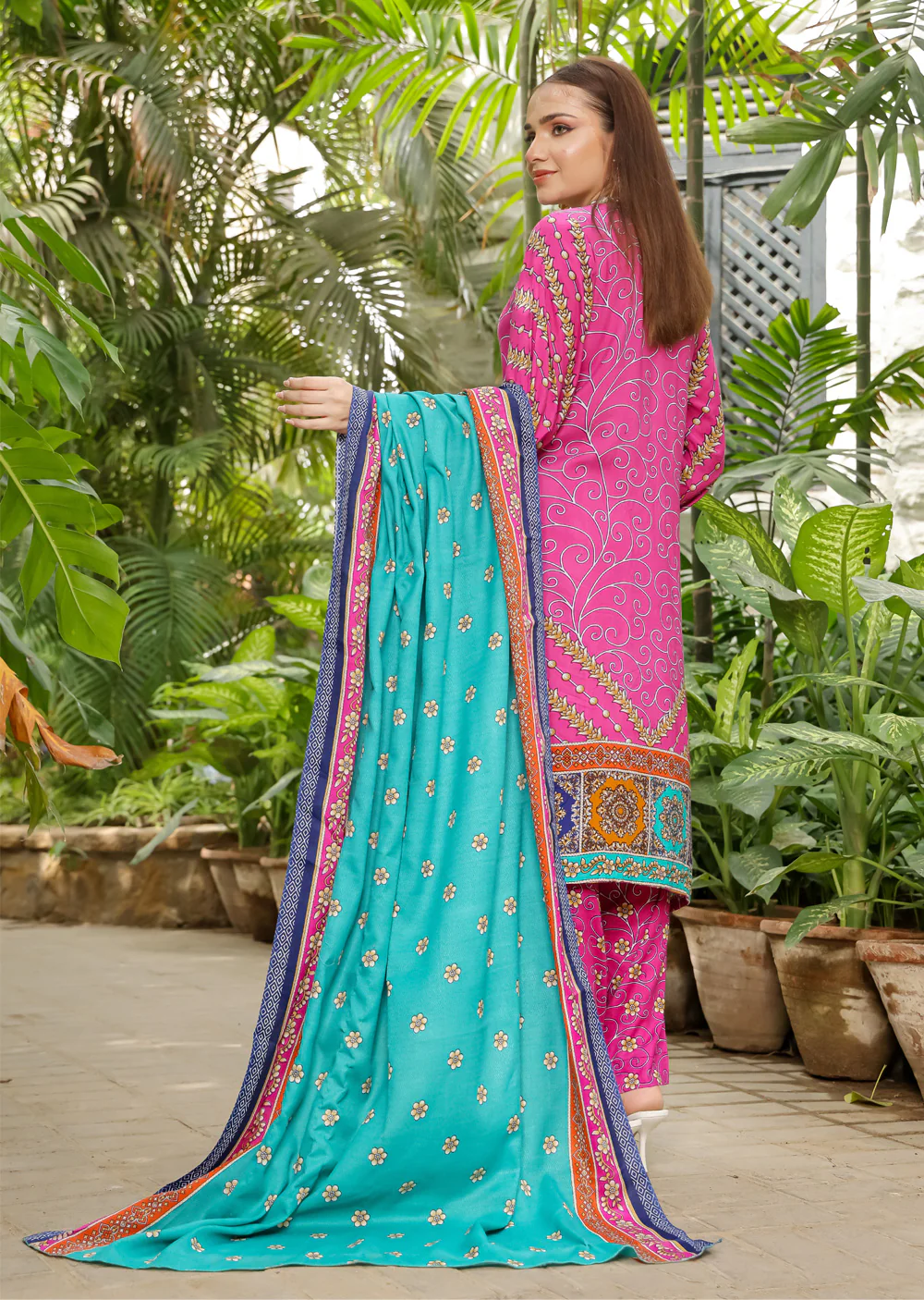 AMT5125 - Purple Readymade Linen Suit - Image 2