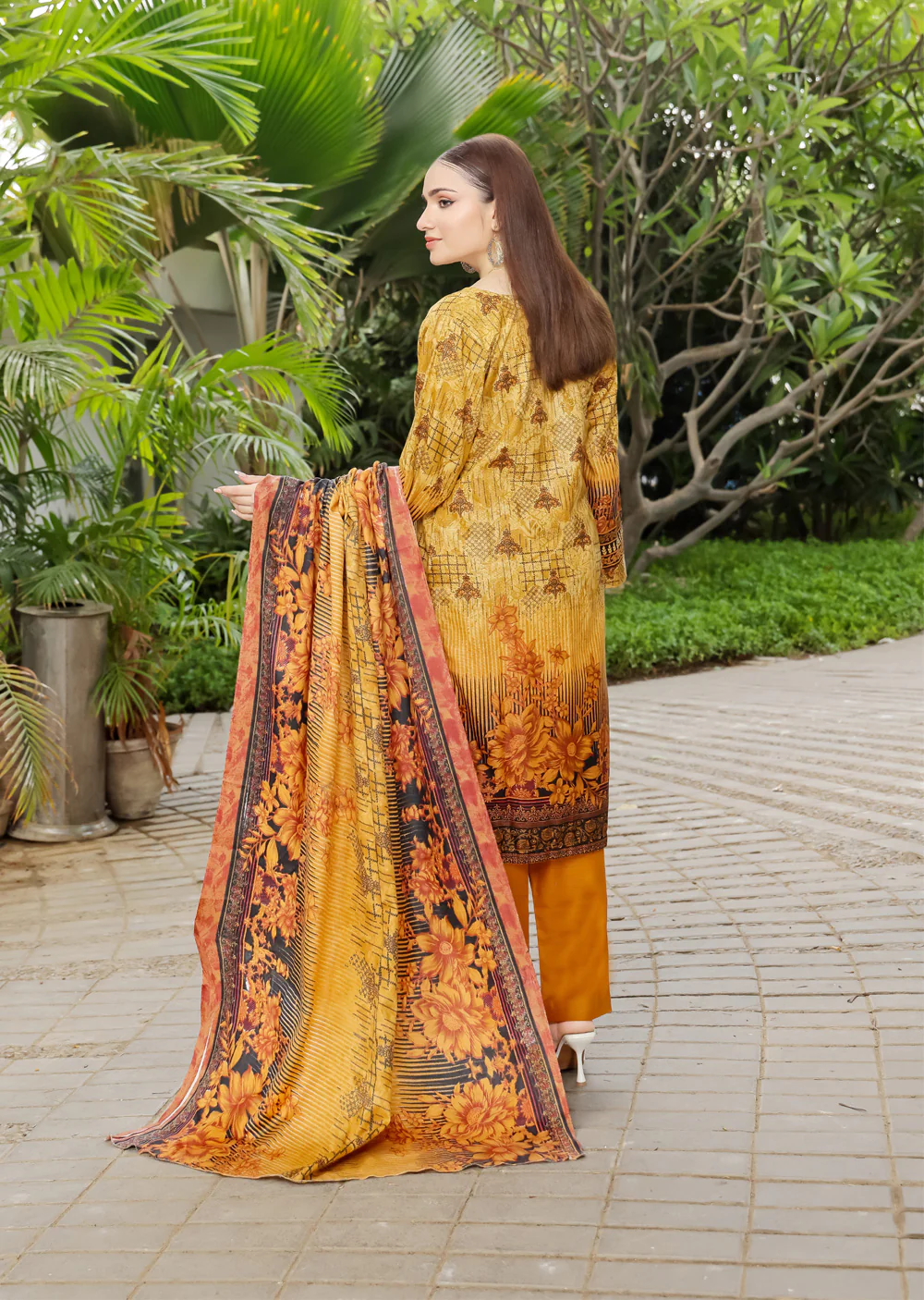 AMT5128- Beige Readymade Khaddar Shawl Suit - Image 2