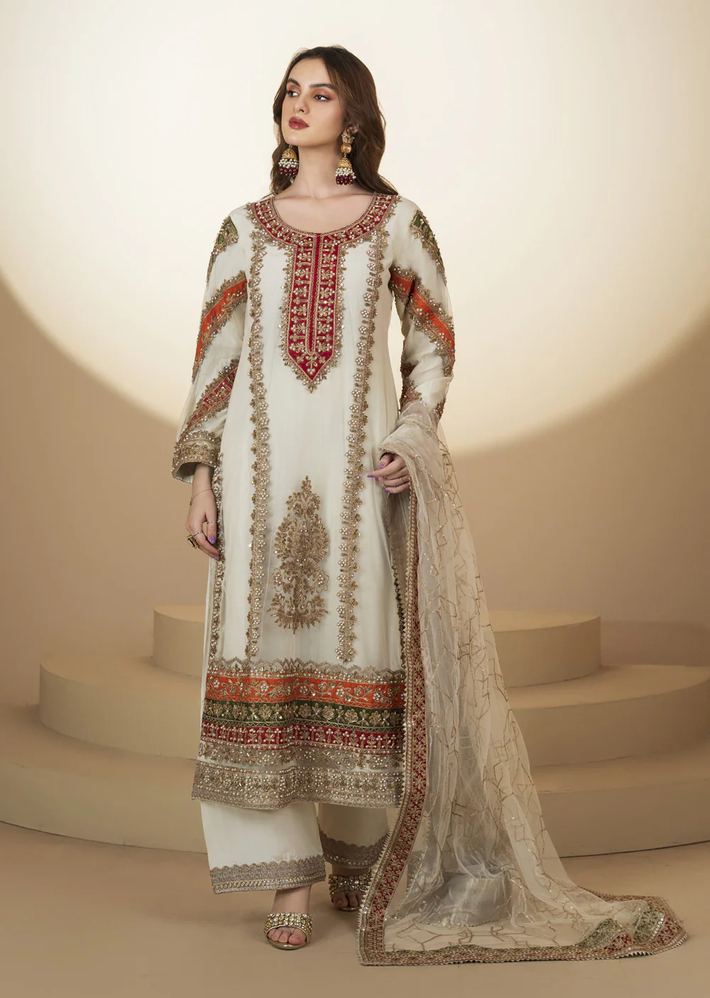 ARWS-13- White - Readymade - ARW Chiffon Collection 2025
