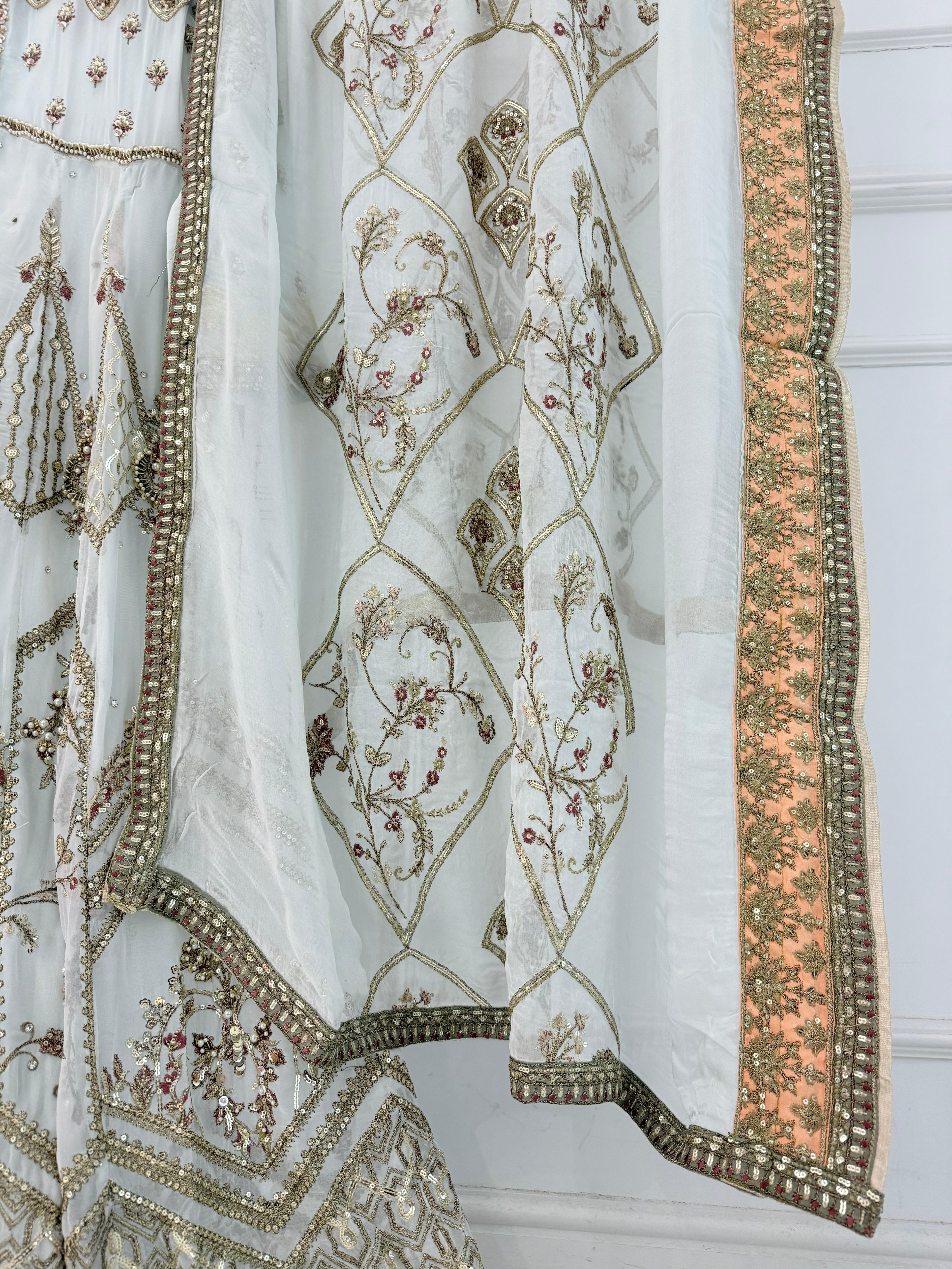 MARW-1600- Off White - Readymade Wedding Wear Outfit - Image 10
