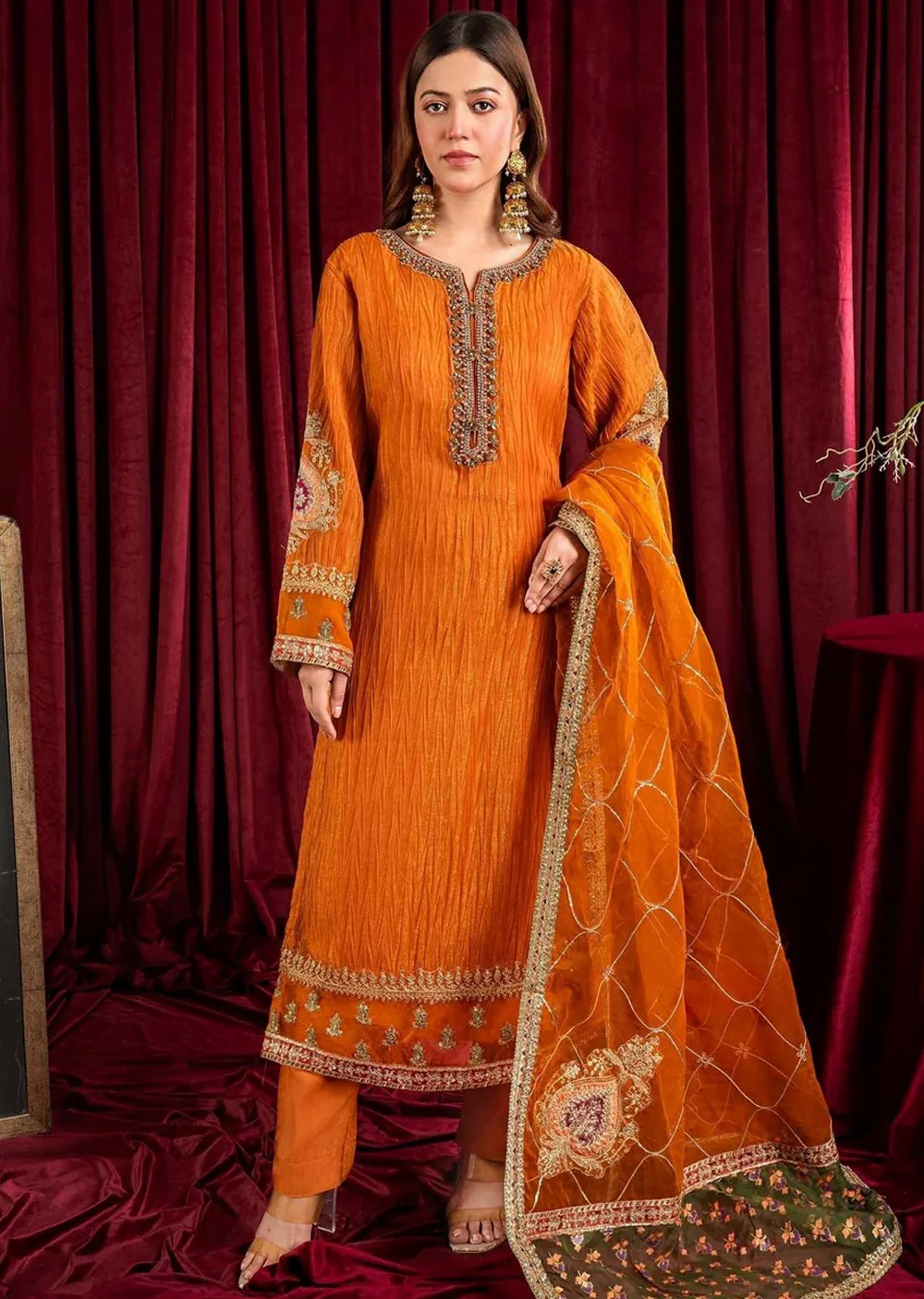 MARW-1609- Orange - Readymade Wedding Wear Outfit