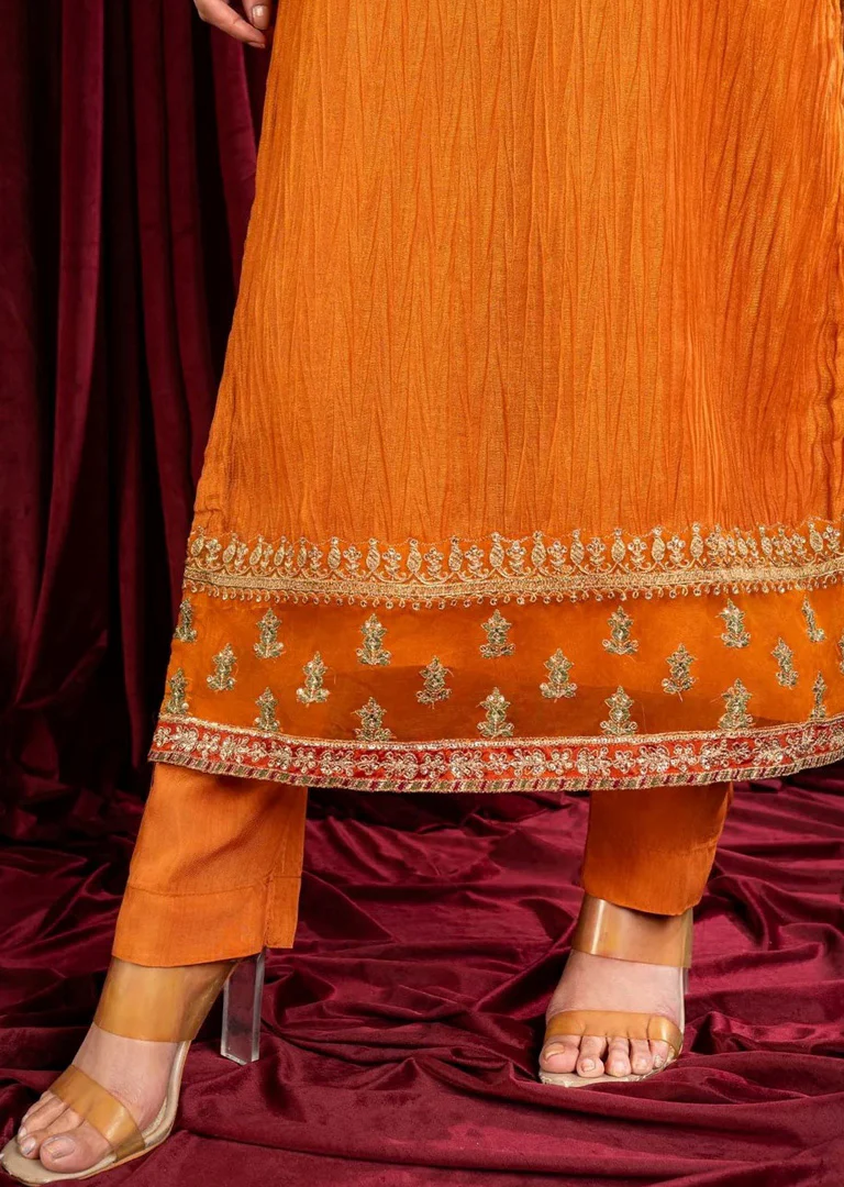 MARW-1609- Orange - Readymade Wedding Wear Outfit - Image 5