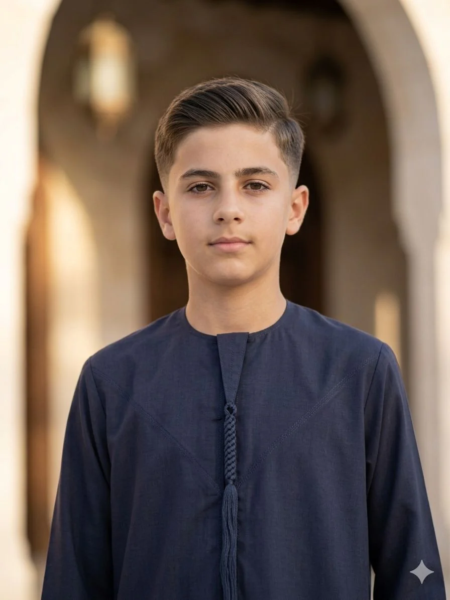 ASB-03 Mens/Boys Omani Style Light Purple Thobe - Image 2