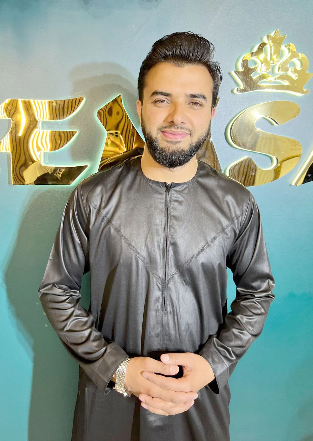 ASD01 Mens/Boys Black Omani Thobe - Image 2
