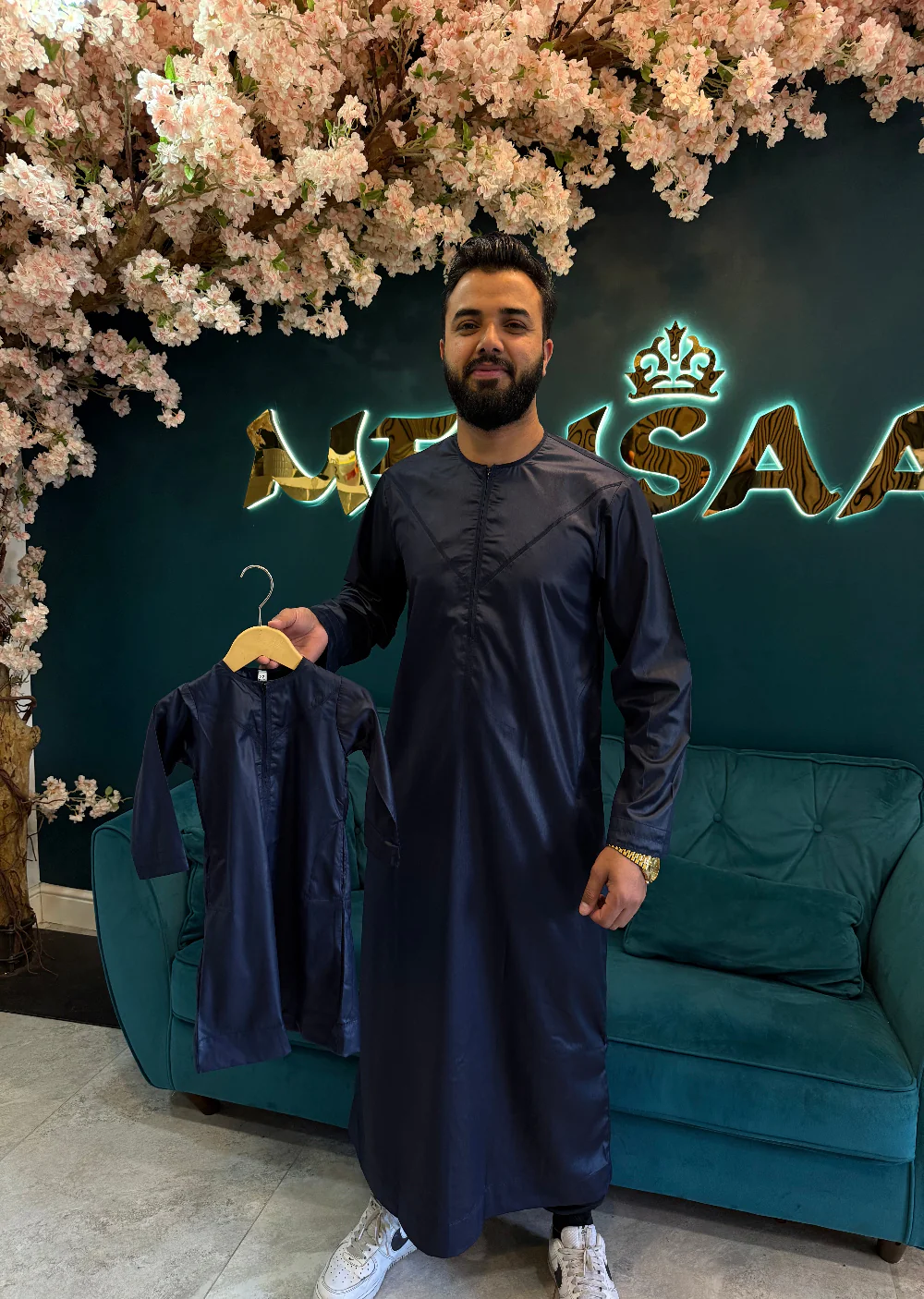 ASD01 Mens/Boys Navy Omani Thobe
