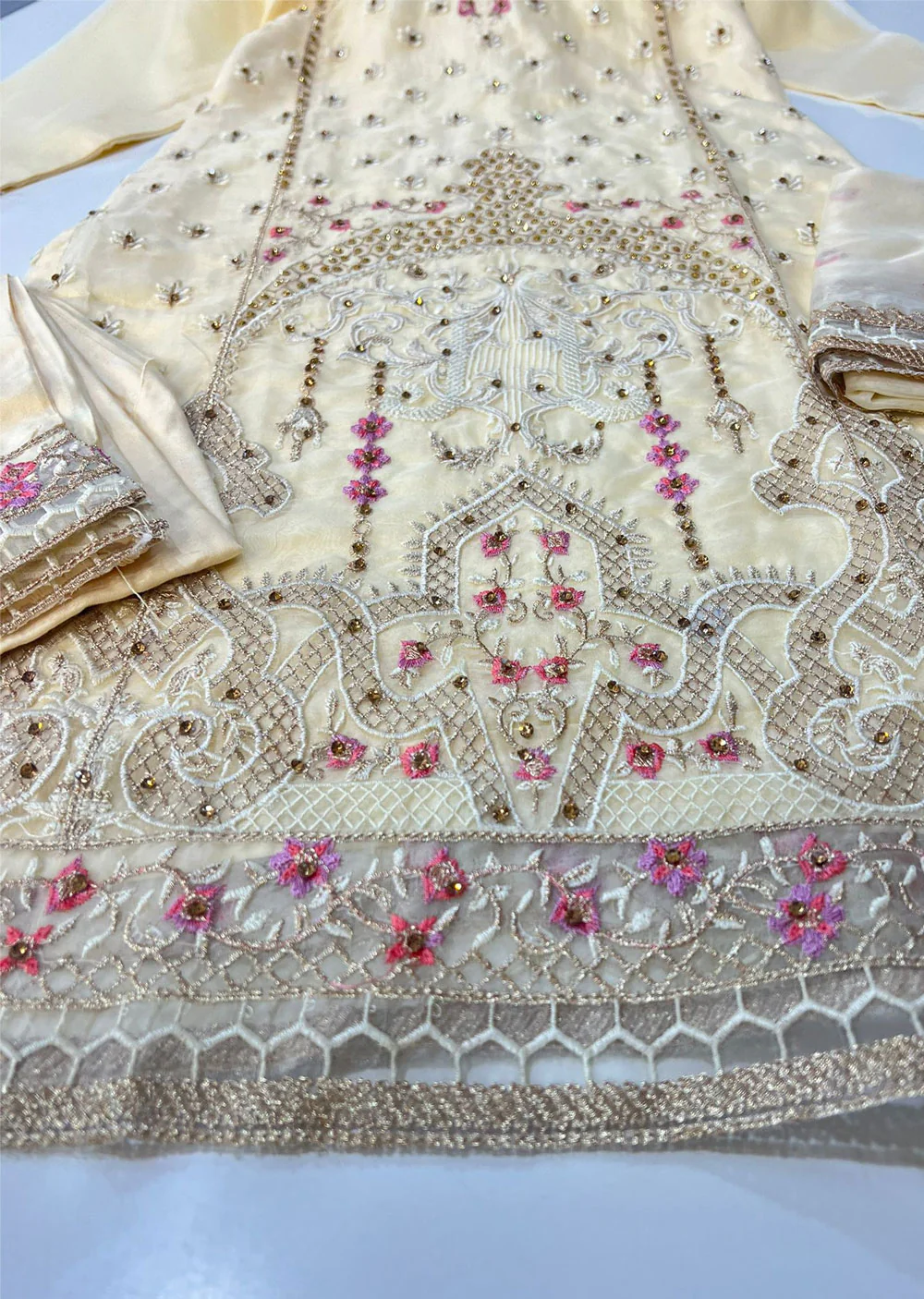 ASK650 Readymade Organza Gold Suit - Image 2