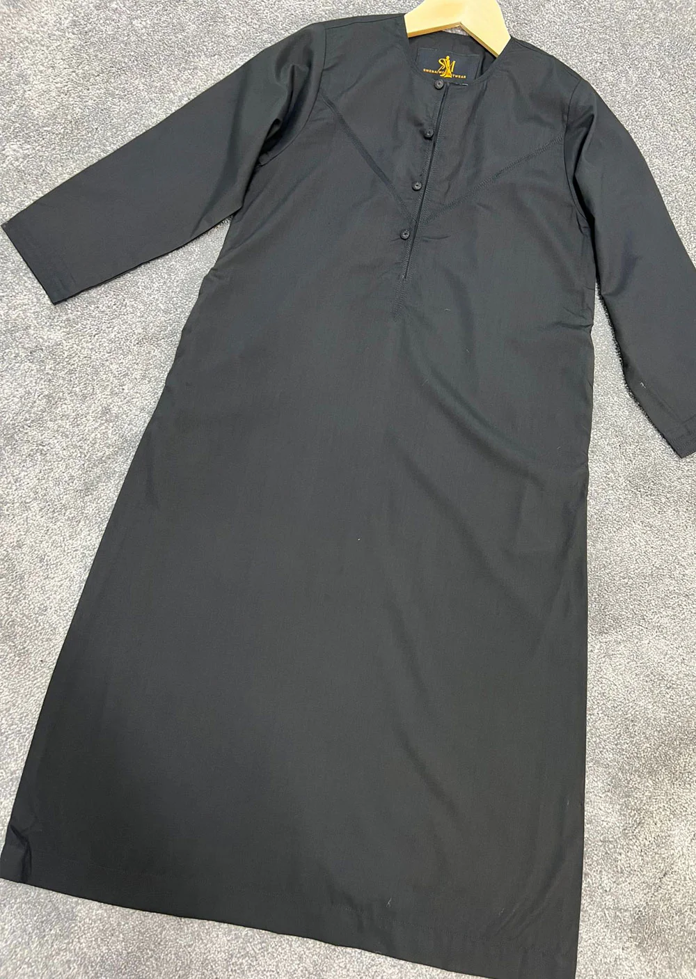 ASM03 Mens/Boys Omani Style Black Thobe - Image 6
