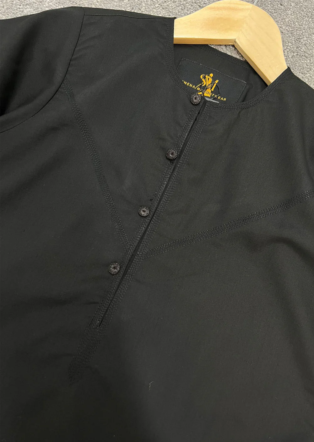 ASM03 Mens/Boys Omani Style Black Thobe - Image 7