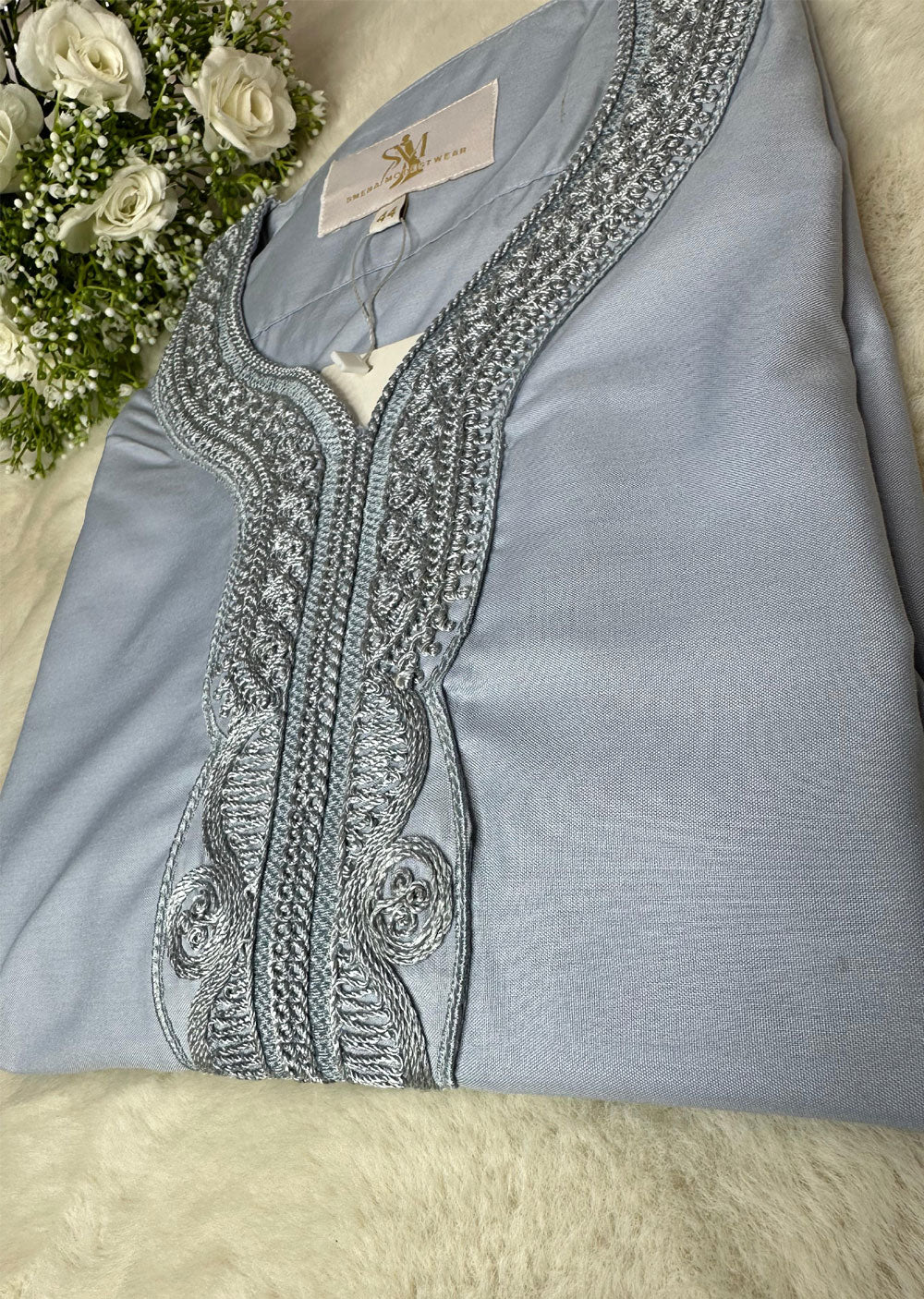 ASM285 baby Blue Father & Son Lightweight Moroccan Thobe - Image 10