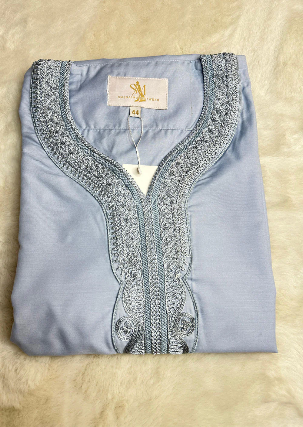ASM285 baby Blue Father & Son Lightweight Moroccan Thobe - Image 11