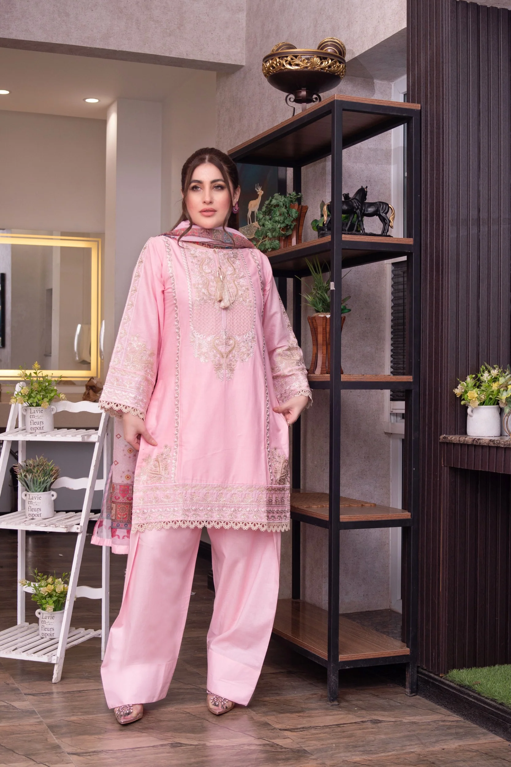 ATR-1149- Pink - Sehrish B Lux Cotton - Image 2