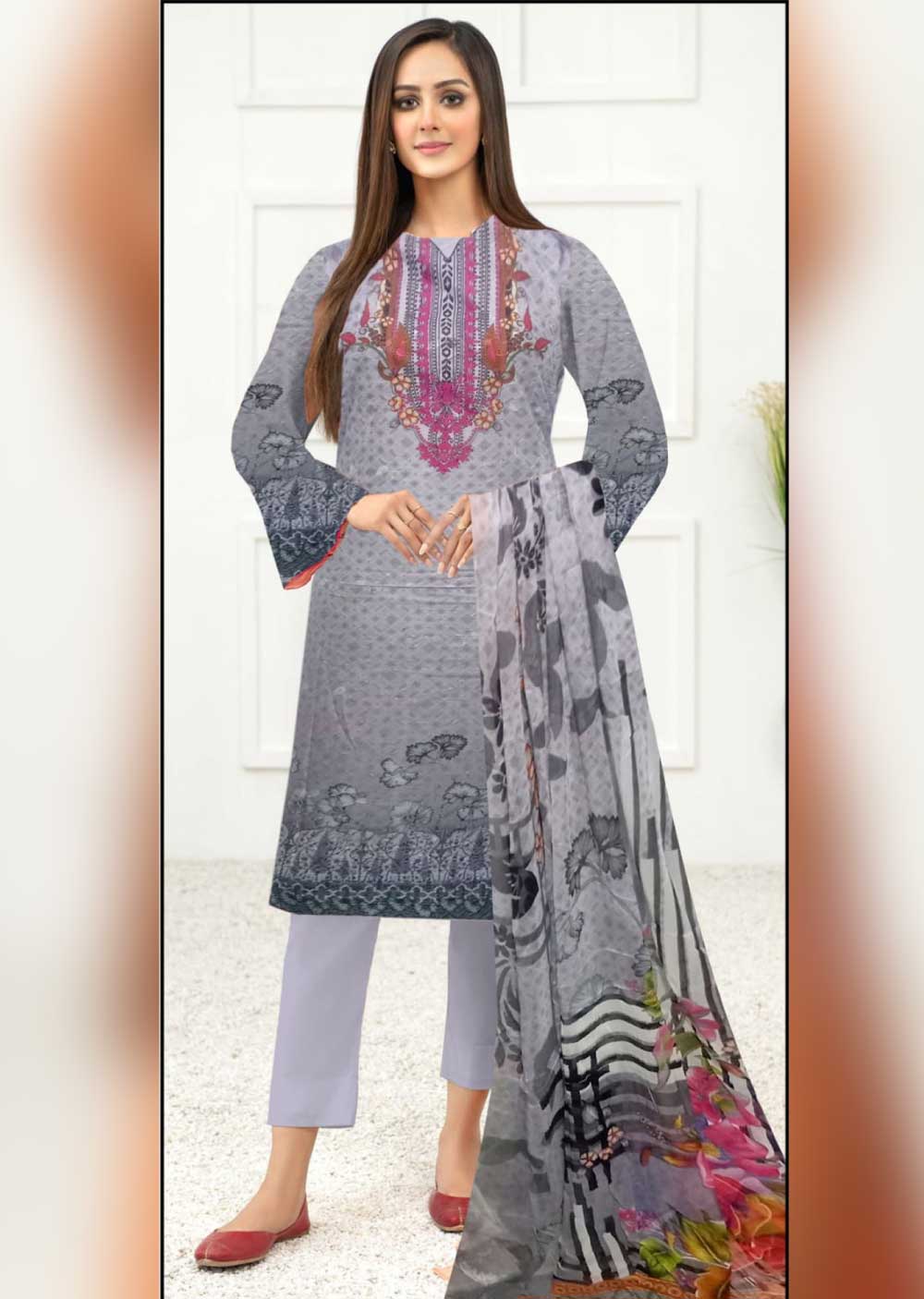 BNS-02 - Readymade - Bin Saeed Inspired Chikenkari Lawn 2024