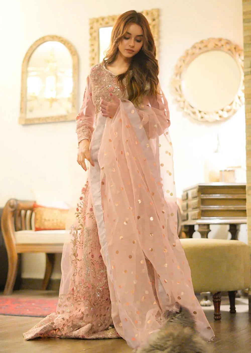 MLM-05 - Pink - Meeral Readymade Organza Suit