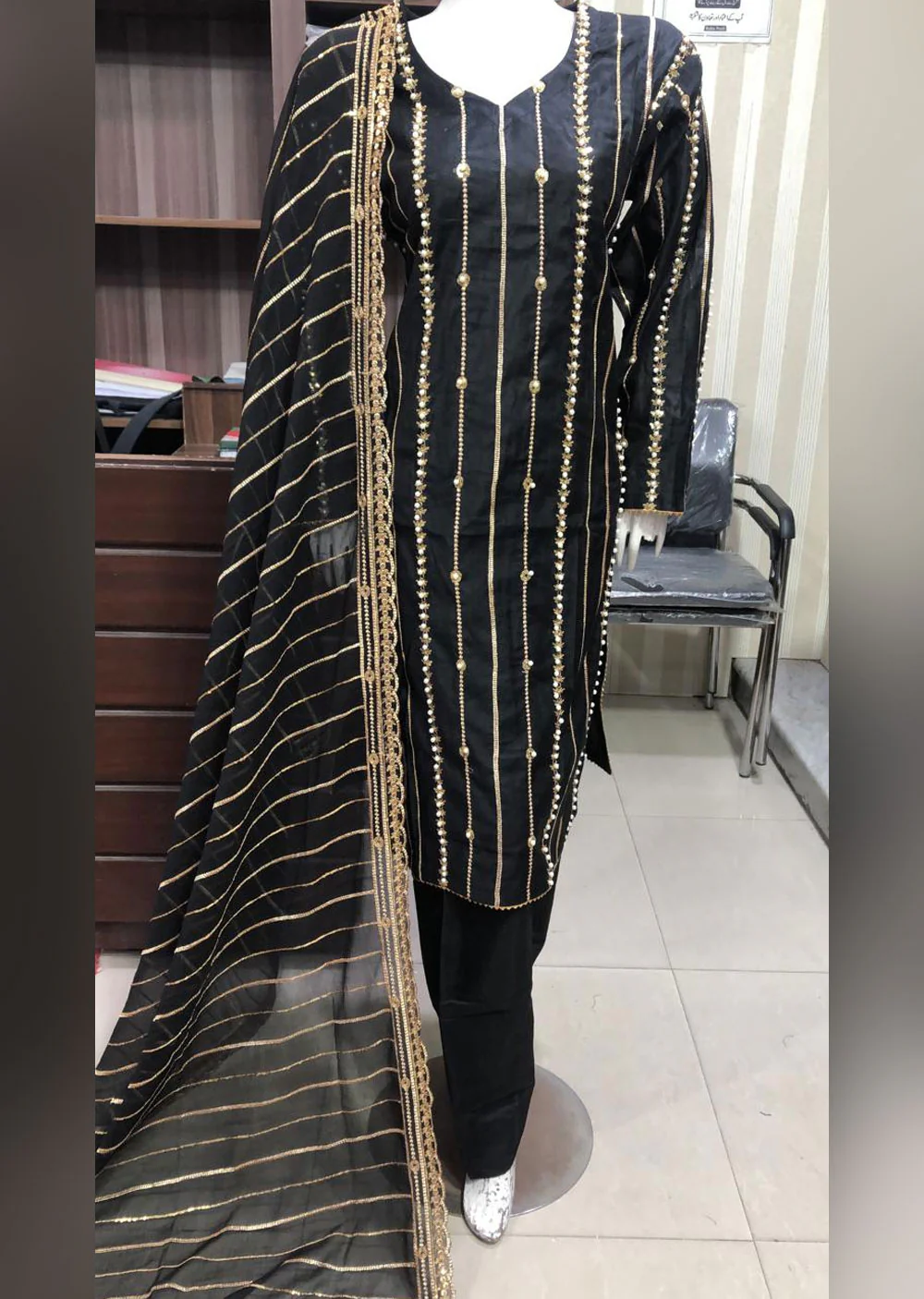 BP1205 Black Mummy & Me Linen Suit - Image 3