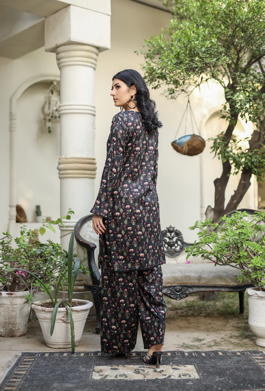 BUT-102 - Black - S.Prints Printed Lawn Co-ords - Image 6