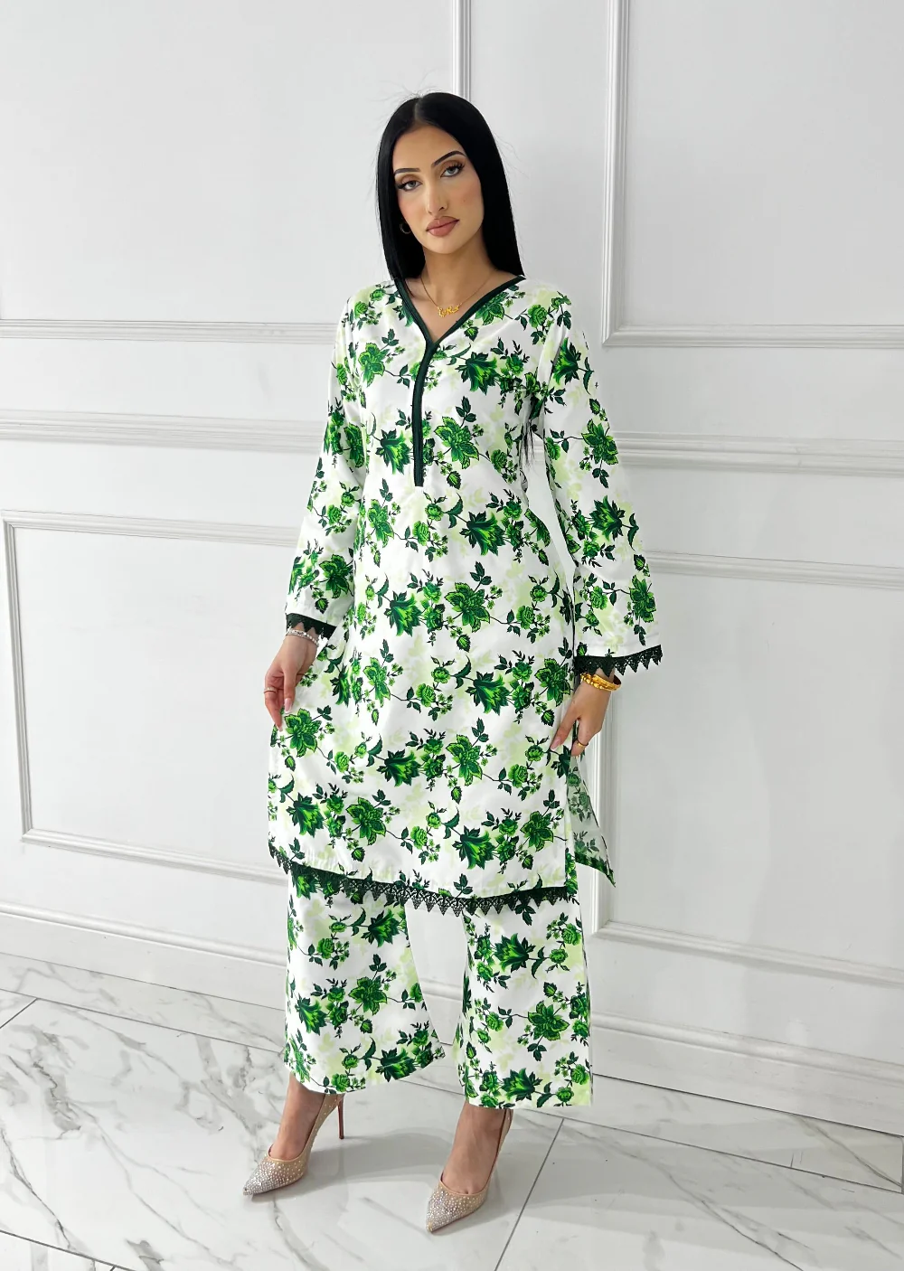 BUT-121- Green- S.Prints Printed Lawn Co-ords