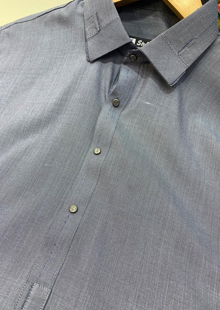 C-9156 Mens Greyish Blue Salwar Kameez - Image 3