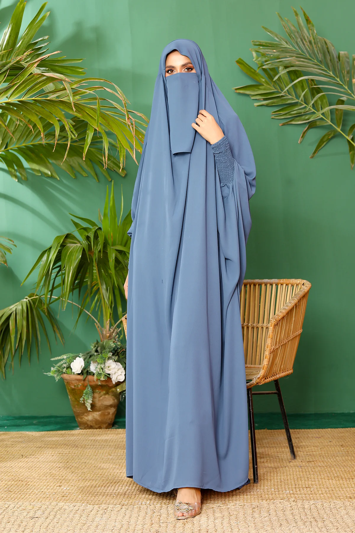 ASL-08 Haya - 1 Piece Jilbab Prayer Set with Elasticated Cuff - Image 2