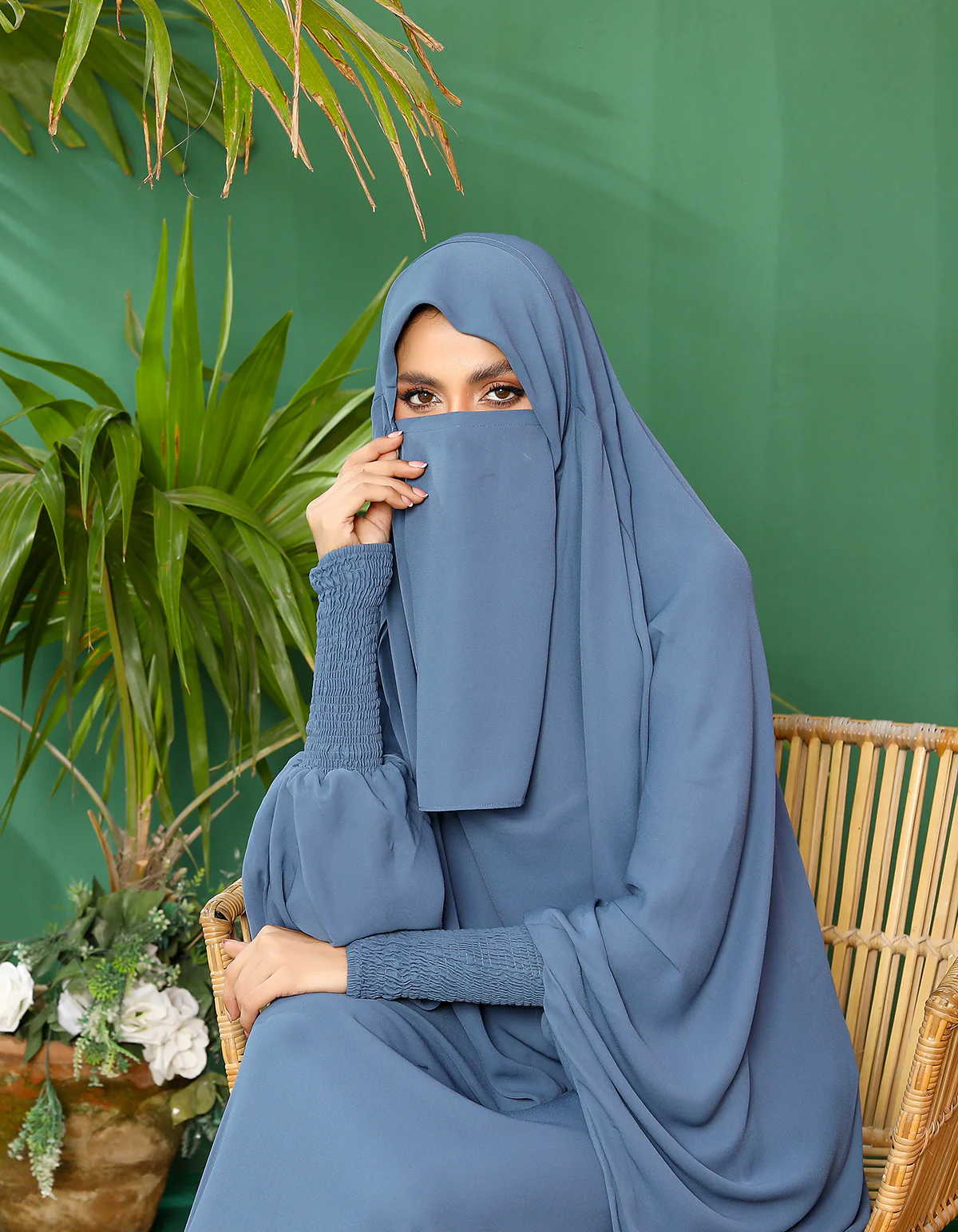 ASL-08 Haya - 1 Piece Jilbab Prayer Set with Elasticated Cuff - Image 3