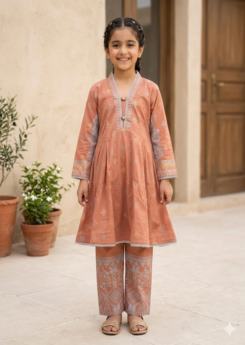 CELINE- Readymade 3 Piece Cotton Suit
