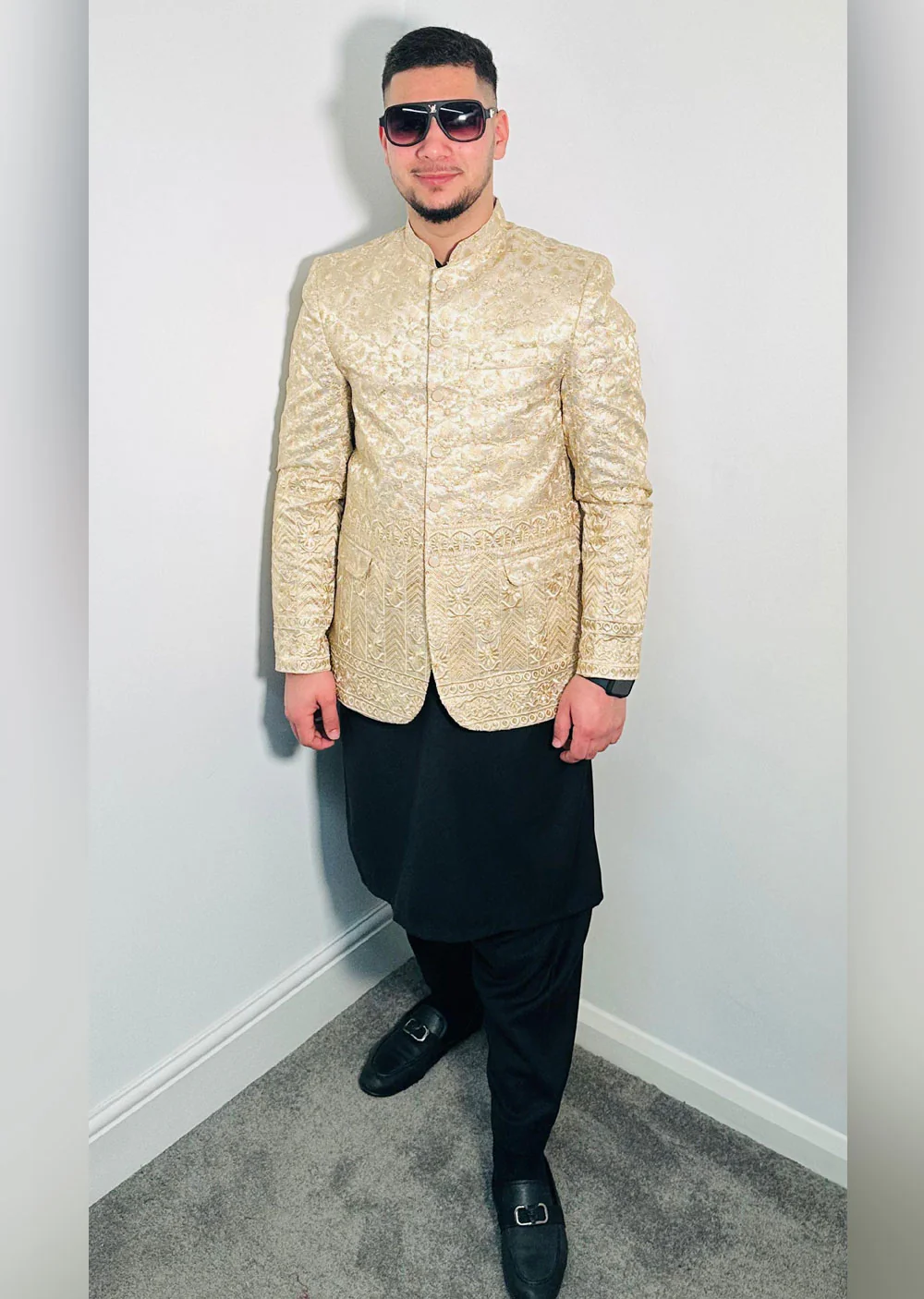 DH106 Gold Mens Prince Coat