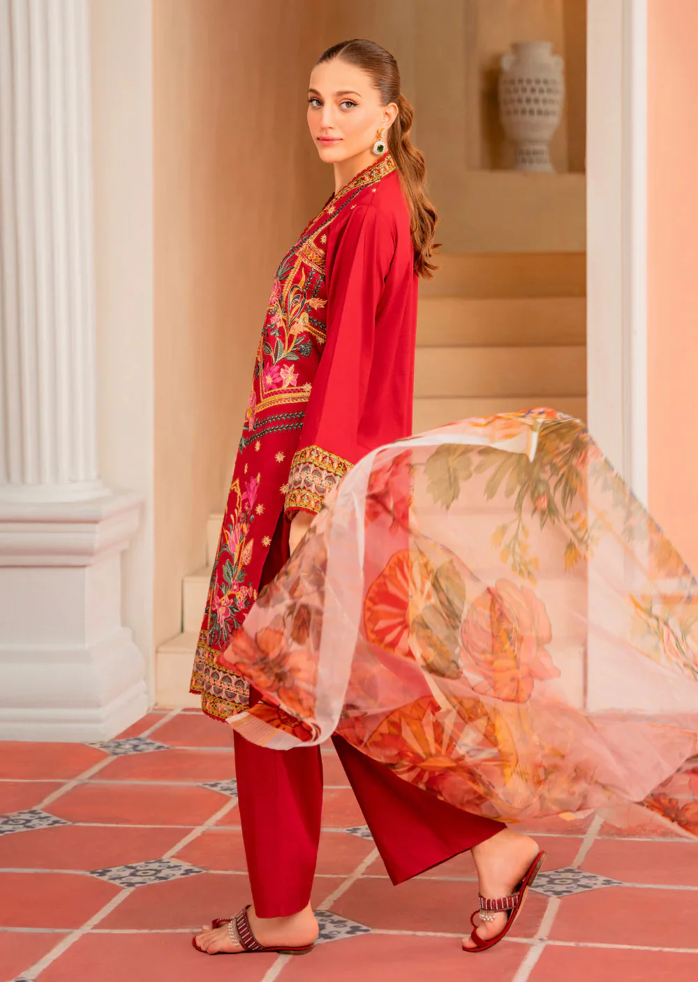 Crimson Passion - Readymade 3 Piece Garnet Suit - Image 6