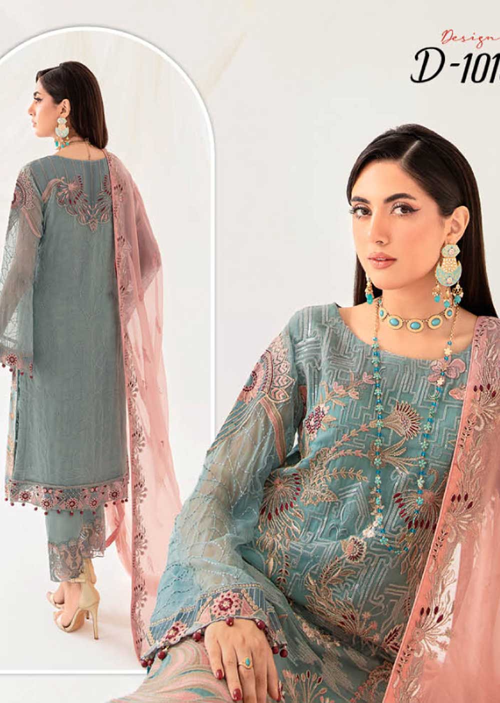 D-1010-R - Readymade Ramsha Rangoon Vol 10 2023 - Image 2