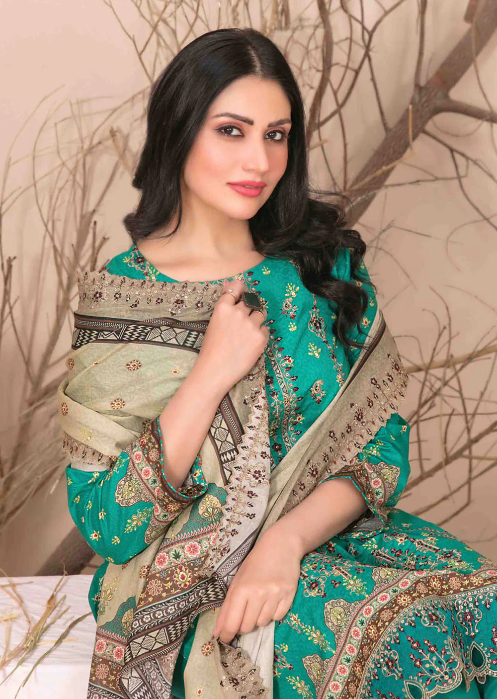 D-2609-R - Readymade - Ursiya Embroidered Lawn by Tawakkal 2024 - Image 2