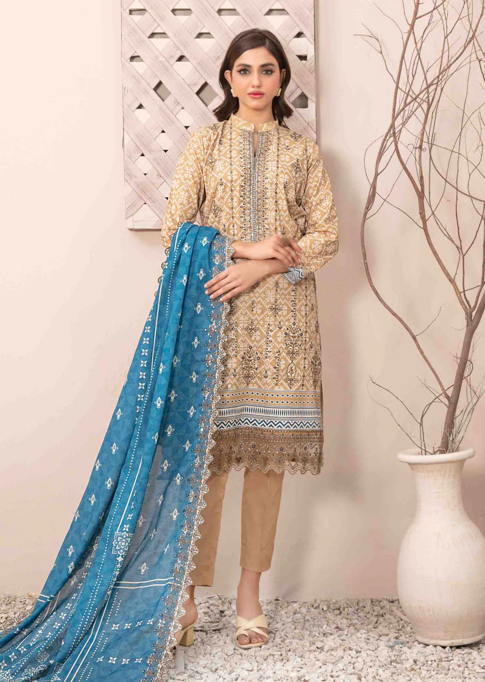 D-2610 - Unstitched - Ursiya Embroidered Lawn by Tawakkal 2024