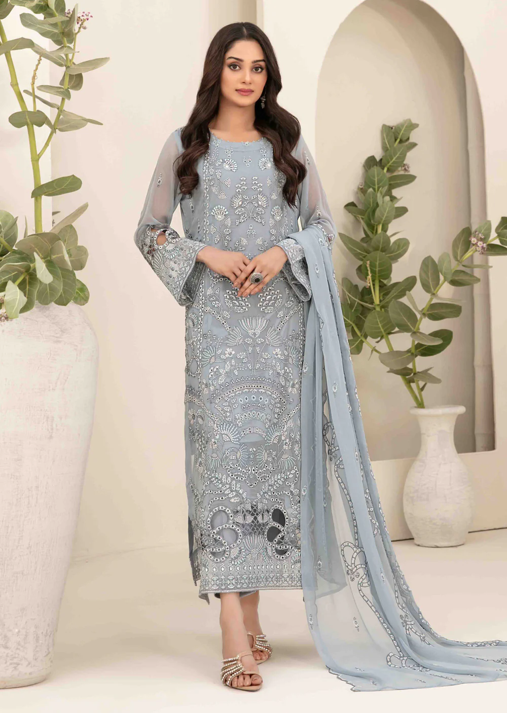 STH-5630 - Setareh Fancy Embroidered Chiffon Collection 25