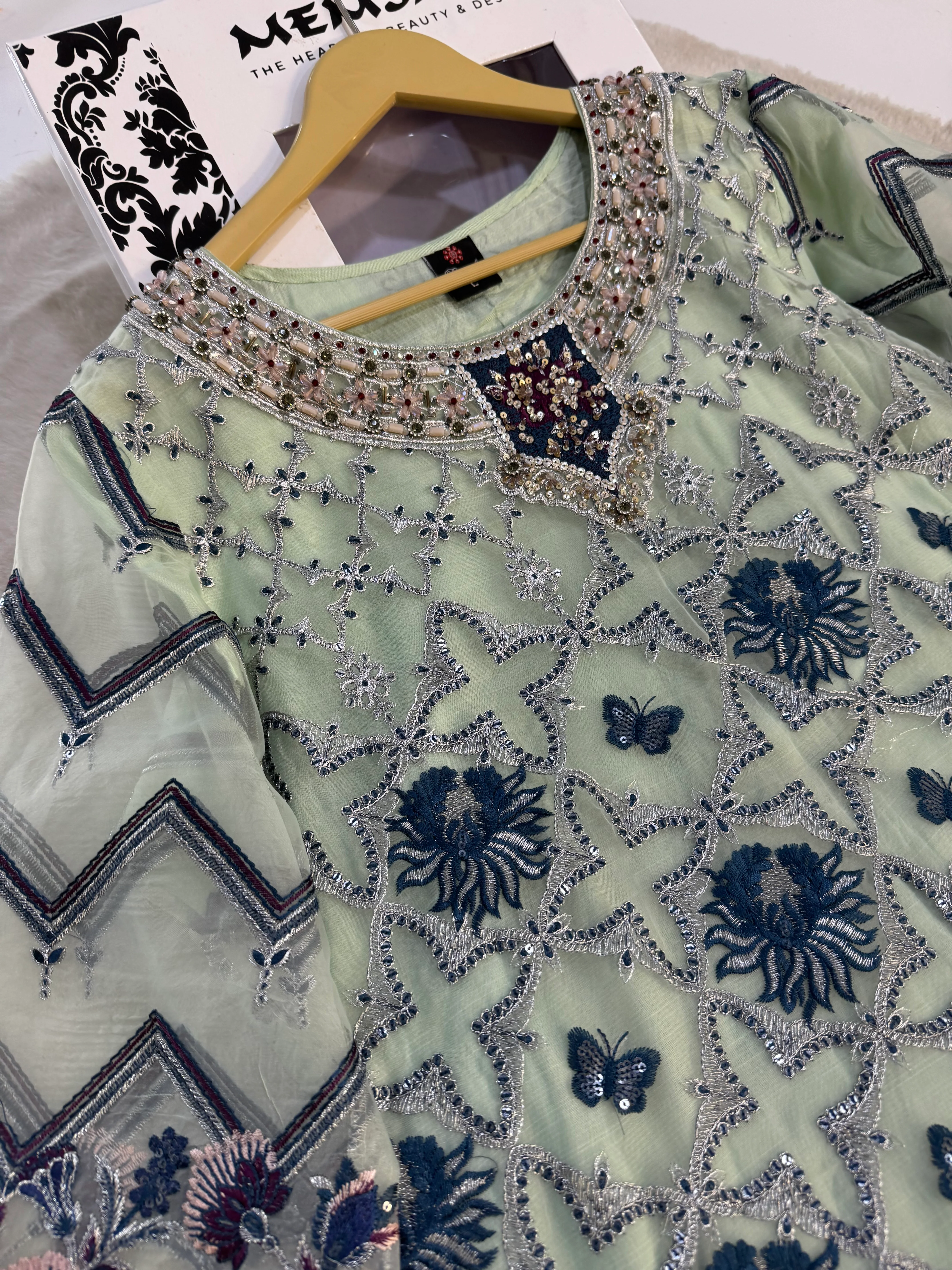 D-9991 - Readymade - Ramsha Chiffon Outfit - Image 9