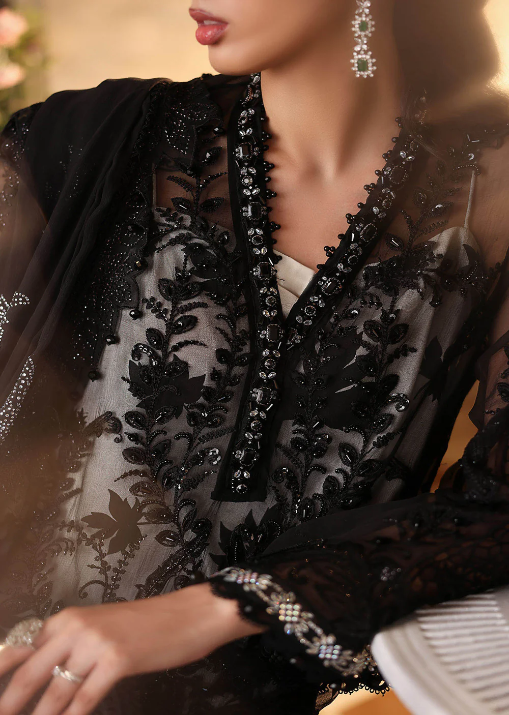 MPC-D1 Maria B Embroidered Chiffon Suit - Image 6