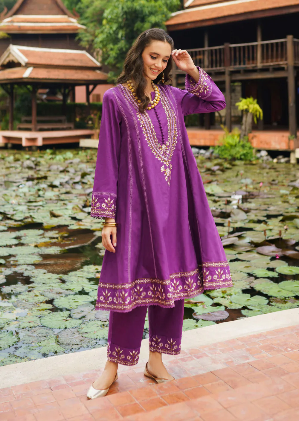 Dilsaz - Readymade 3 Piece Garnet Suit - Image 7