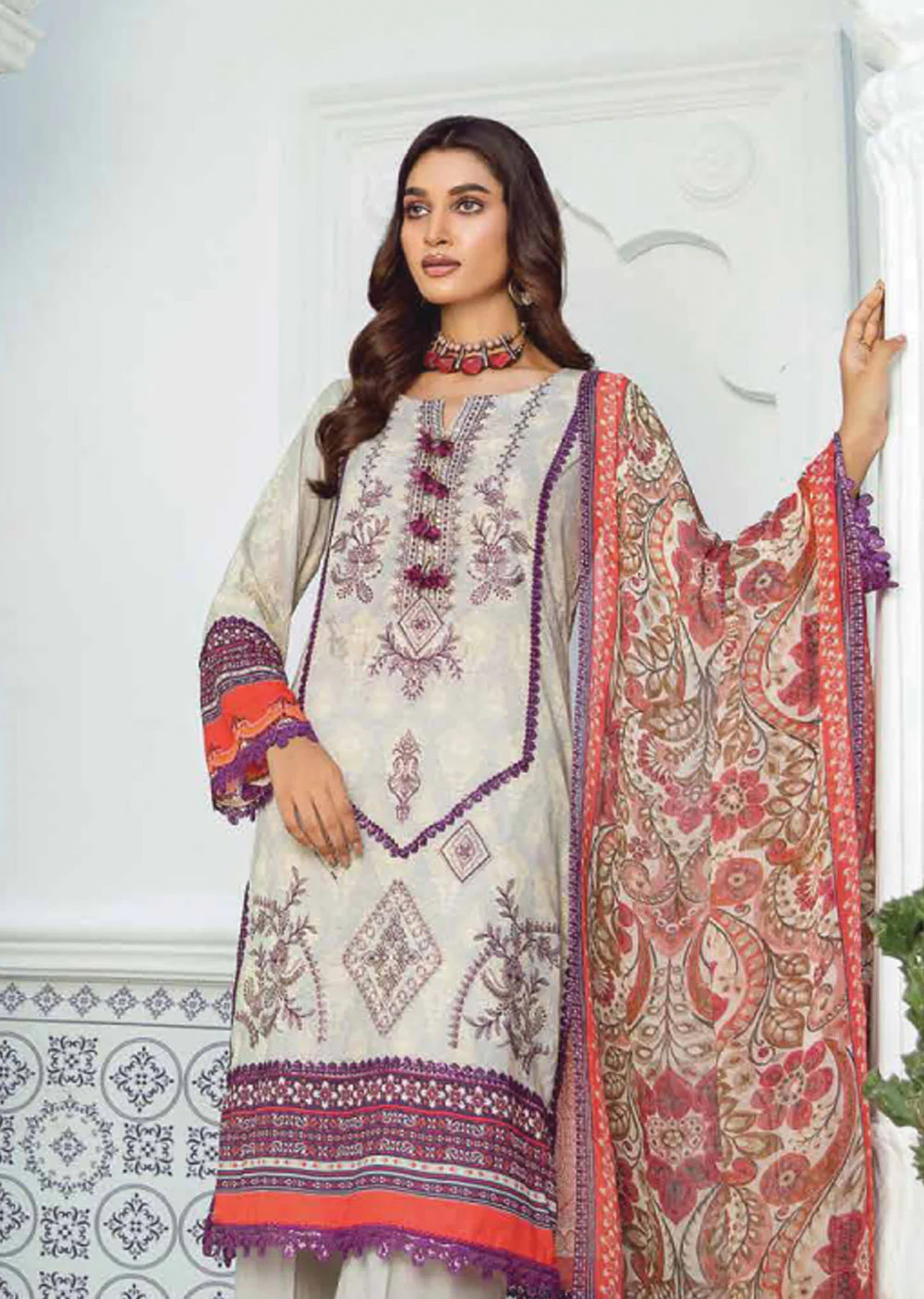 DPLC-03-R - Celetste - Readymade - Dahlia Printed Lawn Collection 2023 - Image 2