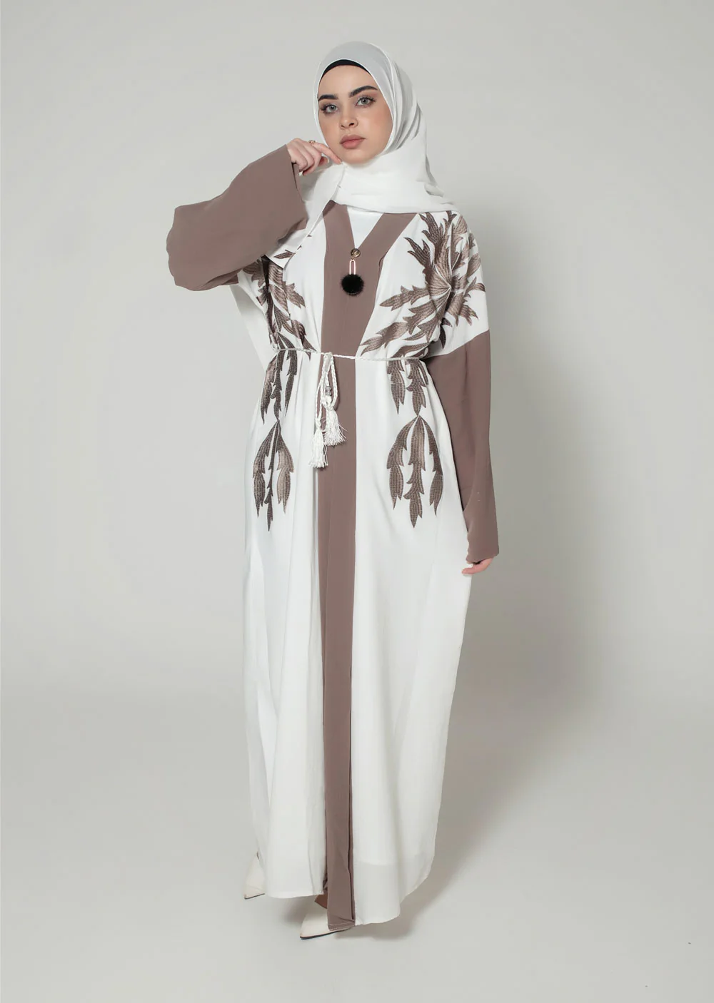 DSL-02 Noor Jahan - White Abaya - Image 3