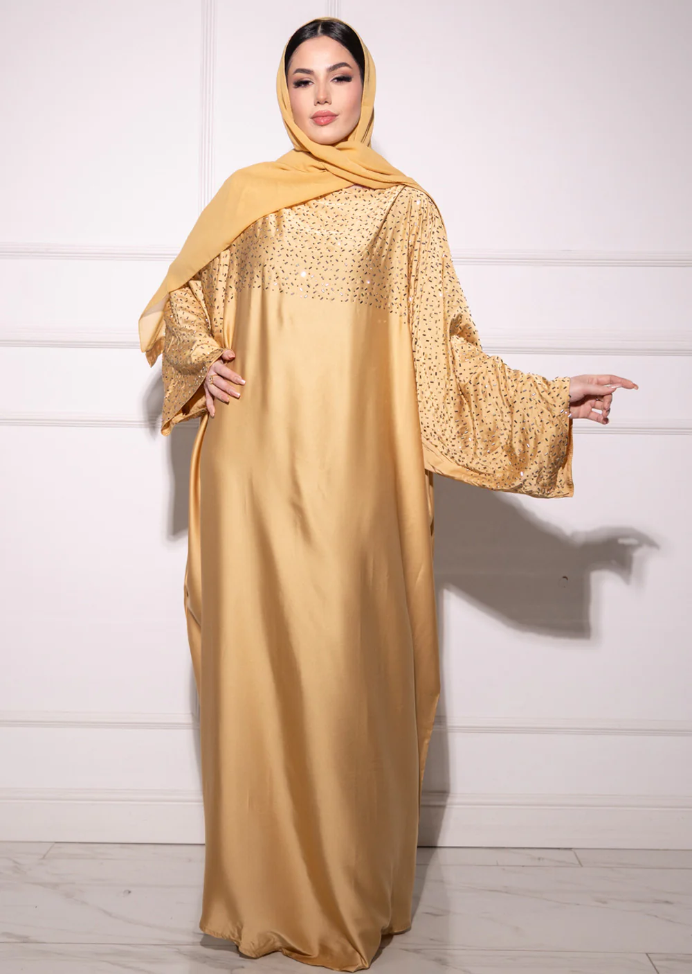 DSL-201 Rooh - Light Gold Abaya - Image 3