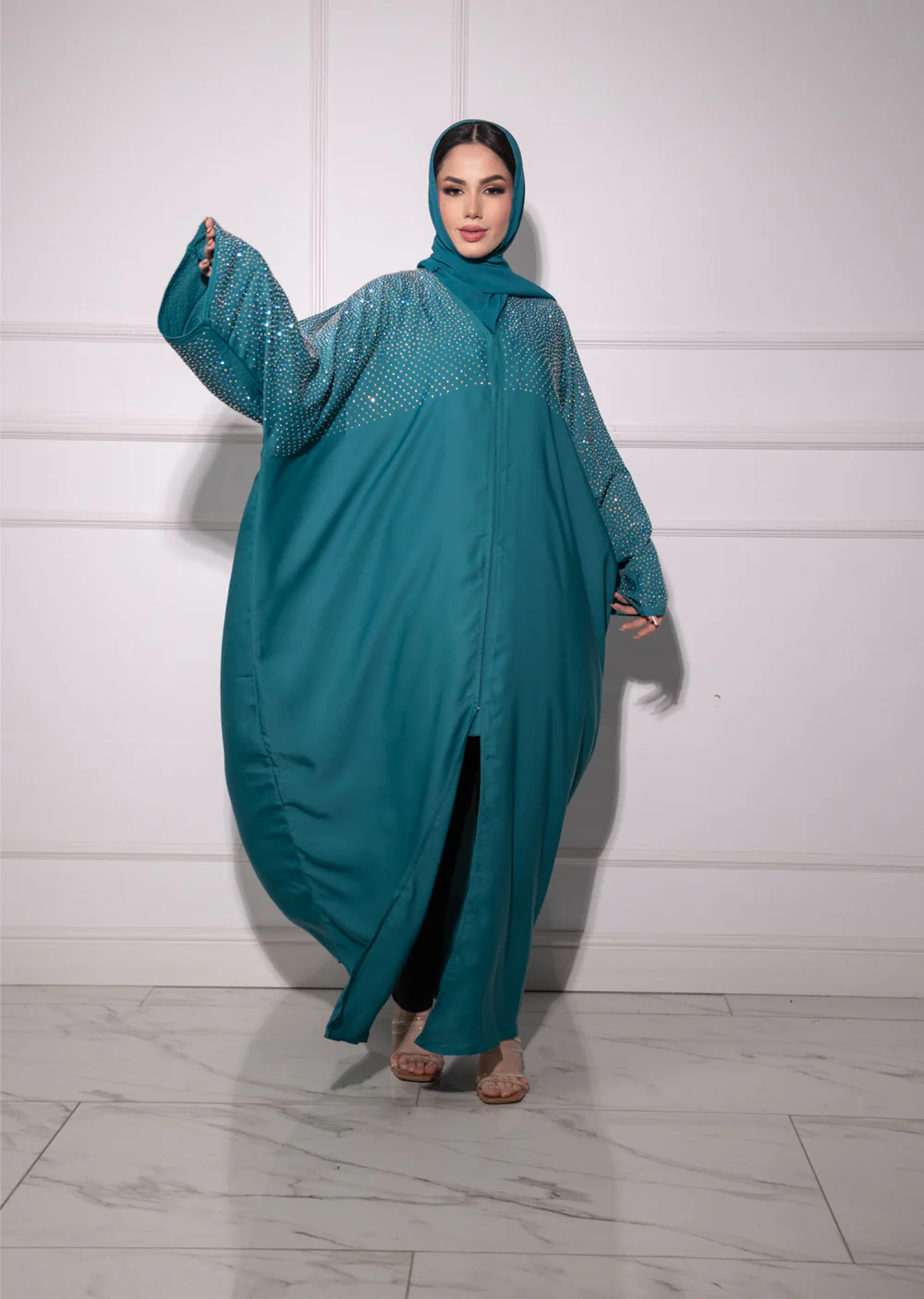 DSL-203 Aroosh - Teal Abaya - Image 10