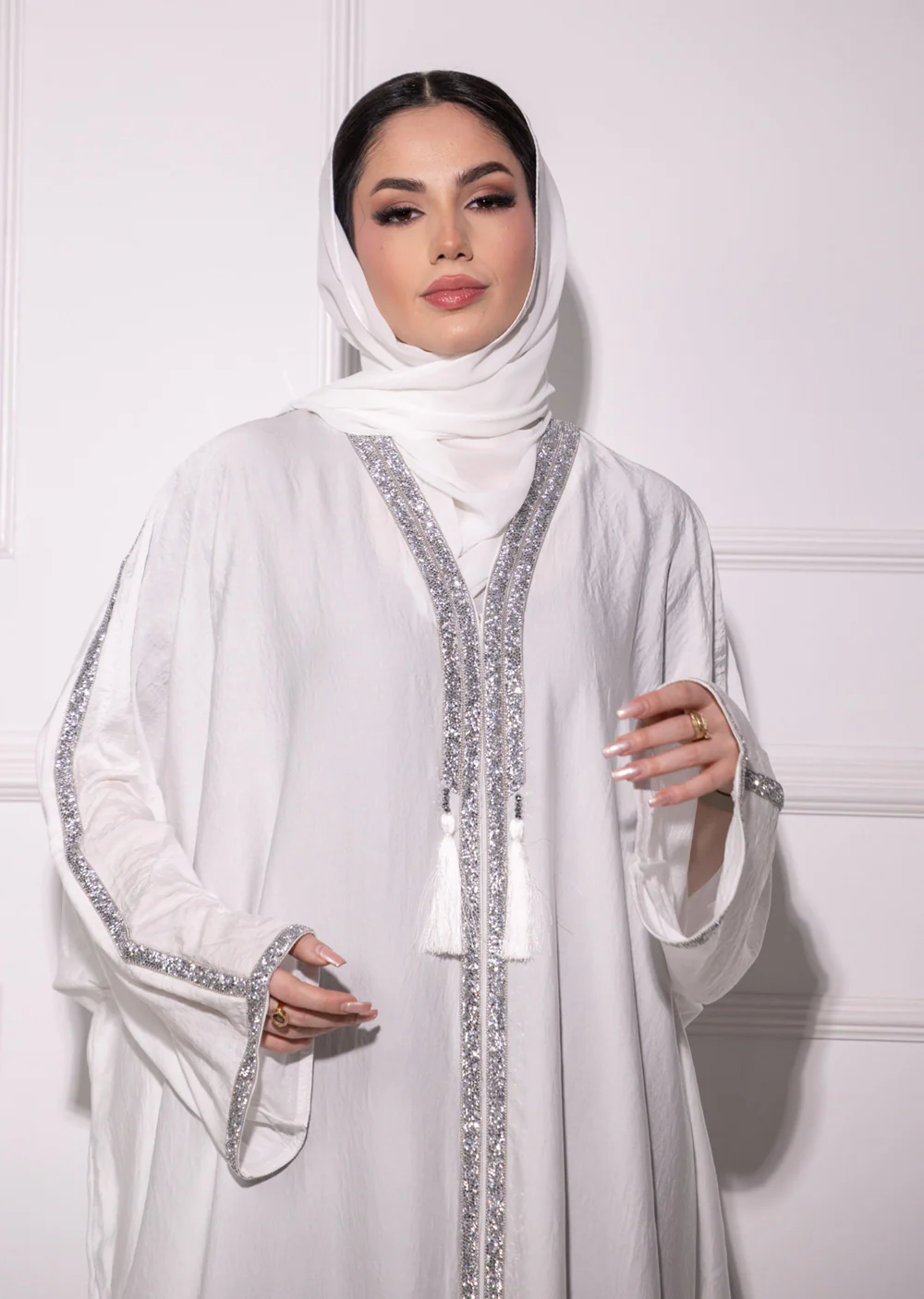 DSL-205 Mahil - White Pink Abaya - Image 11