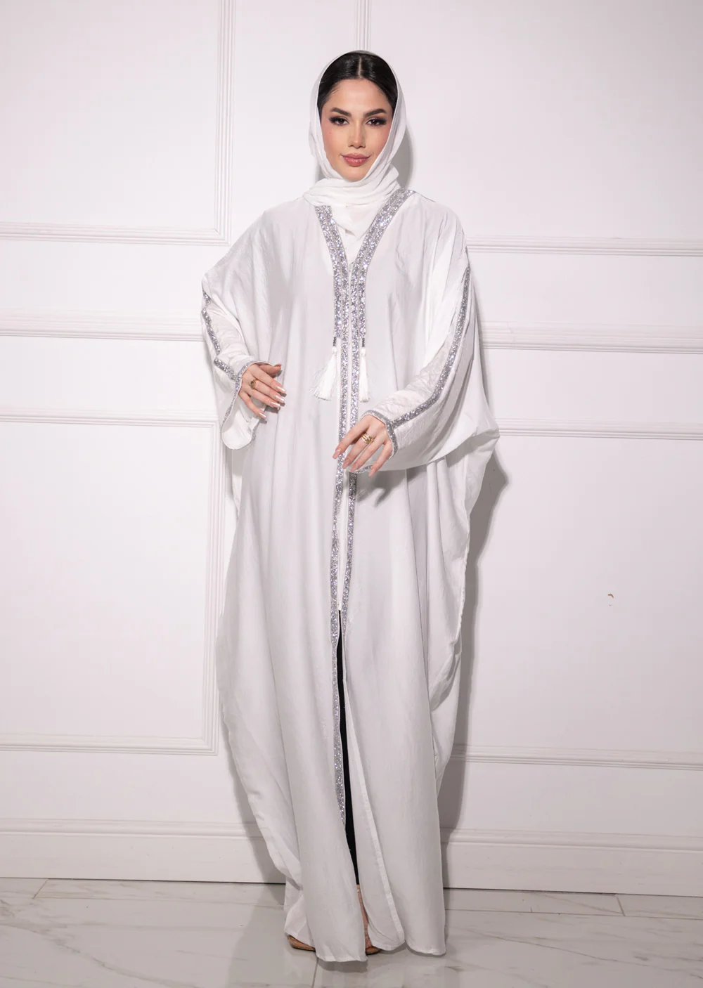 DSL-205 Mahil - White Pink Abaya - Image 14