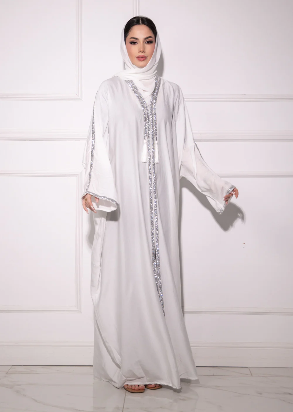 DSL-205 Mahil - White Pink Abaya - Image 15