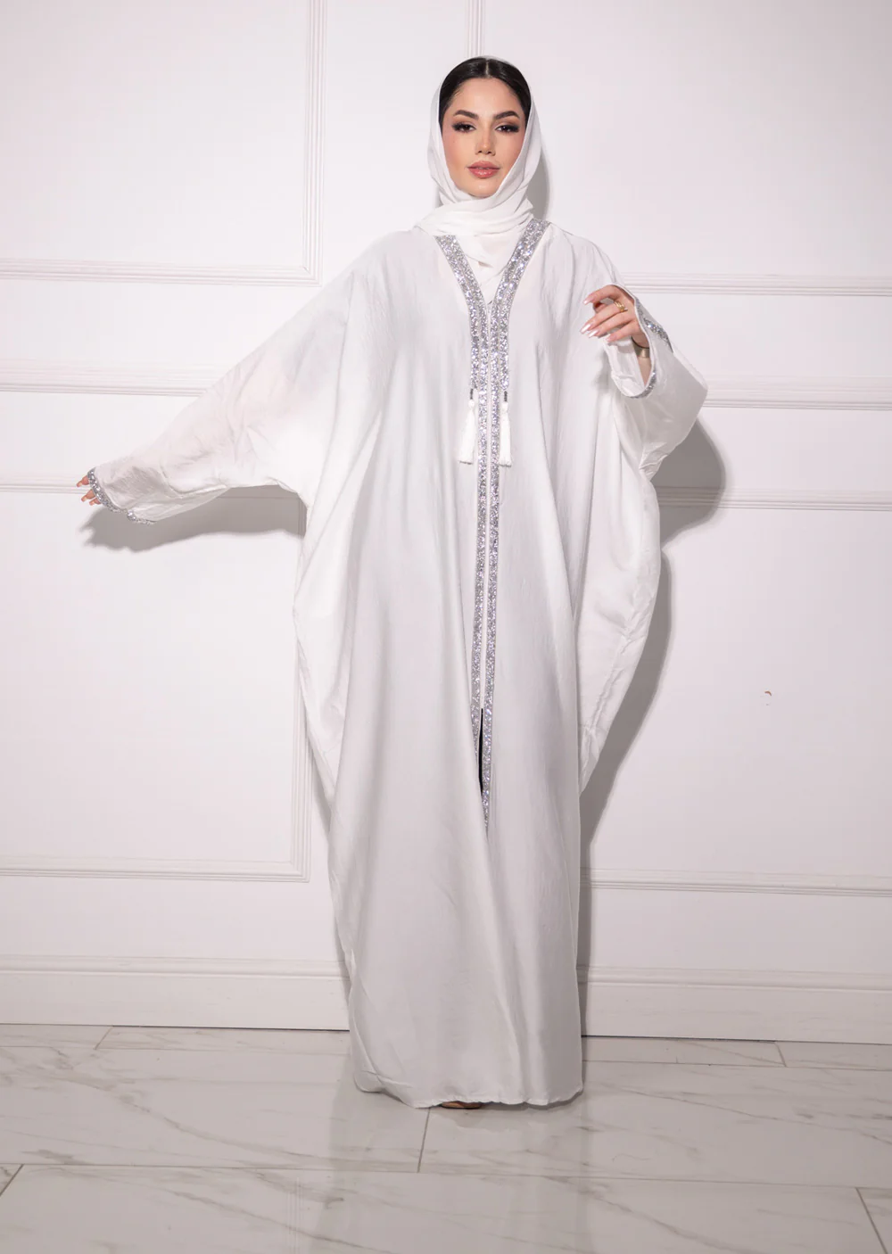 DSL-205 Mahil - White Pink Abaya - Image 16